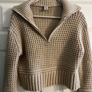 Sincerely Jules Taupe Cowl Neck Sweater